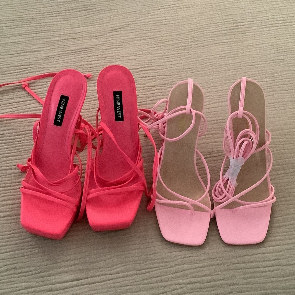 Nine West Women's Heels - Bright Pink and Light Pink